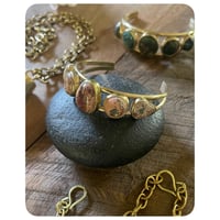 Image 4 of Five Stack Opal Cuff in Solid Brass