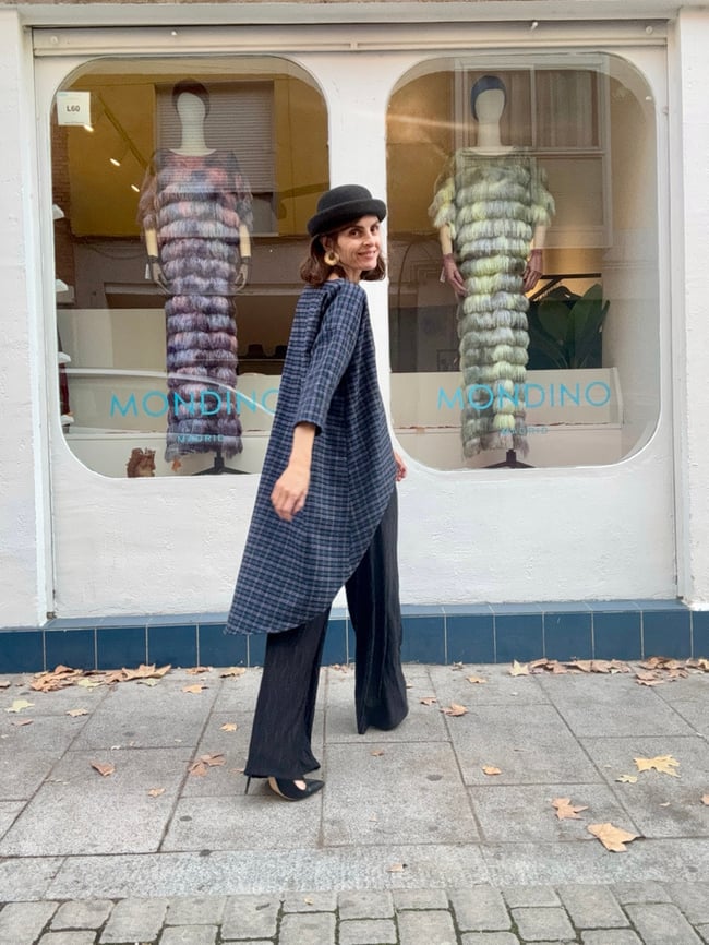 AMAZONA KAFTAN IN GREY CHECKS 