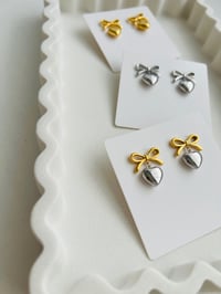 Image 6 of BOW HEART EARRINGS 