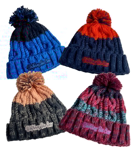 Image of WBC Corkscrew Bobble Hat in various colour options