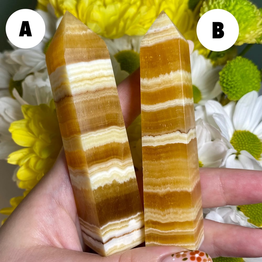 Image of Banded Orange Calcite Tower