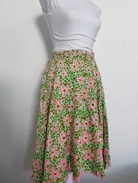 Image 2 of Vintage green floral skirt // 38