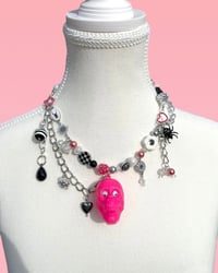 Image 1 of HOT PINK SKULL NECKLACE