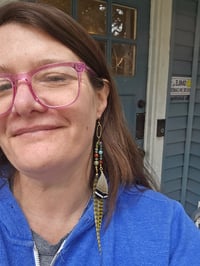 Image 6 of Knotted gemstone and feather earrings 02