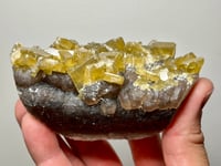 Image 6 of Yellow Barite On Purple Fluorite Specimen | Jiangxi China #2731