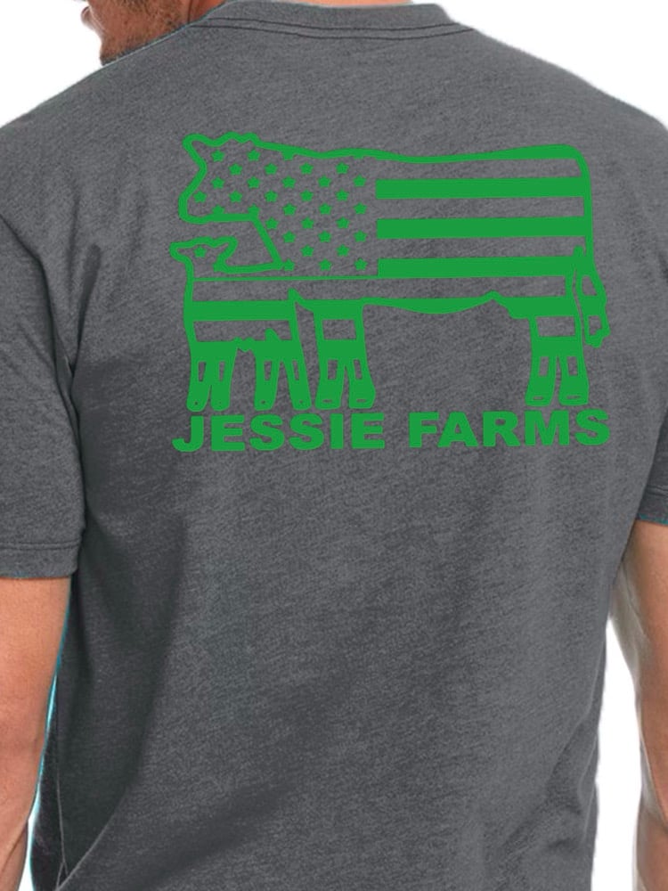Image of Jessie Farms dark grey w green ink