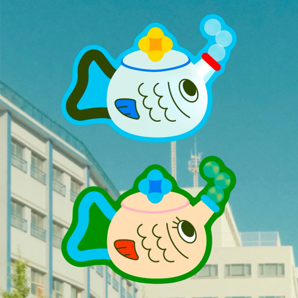 Image of FISH TEAPOT STICKER