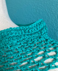 Image 3 of Aqua Crochet Lace Poncho