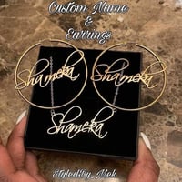 Image 1 of Name Hoop Earrings  Only