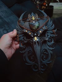 Image 4 of Adorned crow skull on filigree 