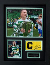 Signed Framed Callum McGregor Captain Armband Mount Display.