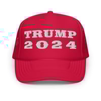 Image 1 of Trump 2024 - Red Foam trucker hat from PatriotsCo.com