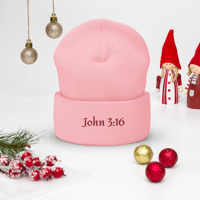 Image 8 of Cuffed Beanie (John 3:16)
