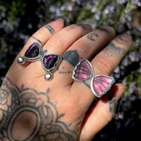 Image 2 of Pink Tourmaline Butterfly Ring~8.5/9