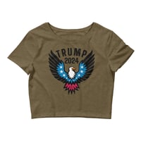 Image 3 of Trump 2024 Patriotic Eagle Republican Shirt Women’s Crop Tee