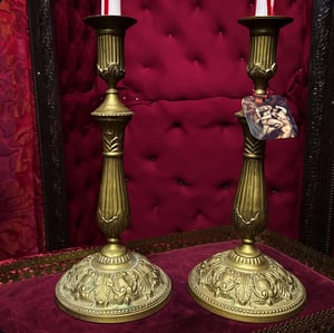 Image of Pair of Vintage Brass Candlestick Holders