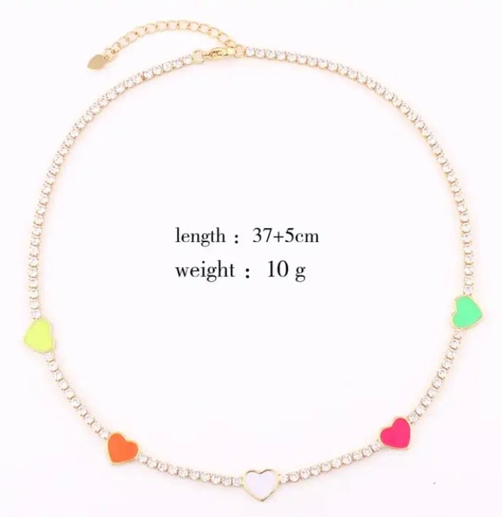 Image of Heart Tennis Necklace