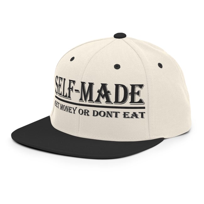 Selfmade Snapback Hat blk writing 
