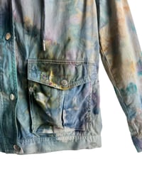 Image 10 of ♻️ UPCYCLED M Hooded Utility Jacket in Earthy Ice Dye