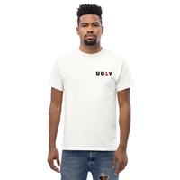 Image 4 of Ugly Glitch Pattern Unisex Tee- White/Black