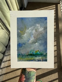“a morning swim” oil on paper 6 x 9 inches 