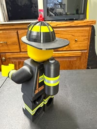 Image 2 of 3D Printed 8” Fireman Mega Brickman