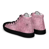 Image 6 of Pink & Black Spiderwebs Goth/Punk/Kawaii/Pastel Women’s high top canvas shoes