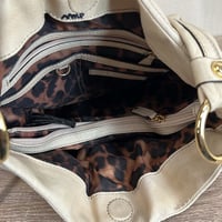 Image 5 of B. MAKOWSKY off white beige genuine leather shoulder handbag