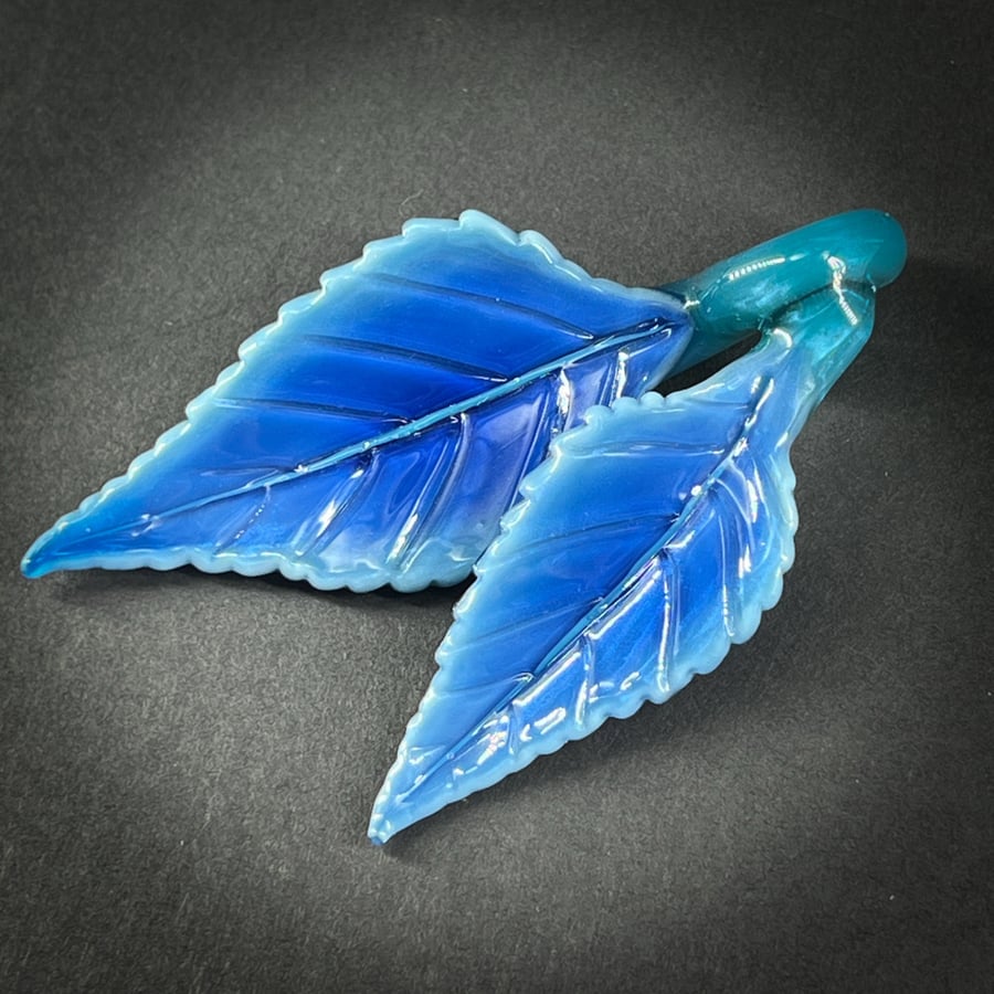 Image of Ice Blue Double Leaf Pendant