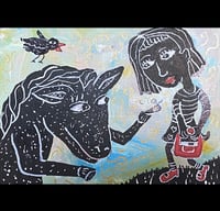 Image 1 of “Sharing is Caring” original painting on canvas
