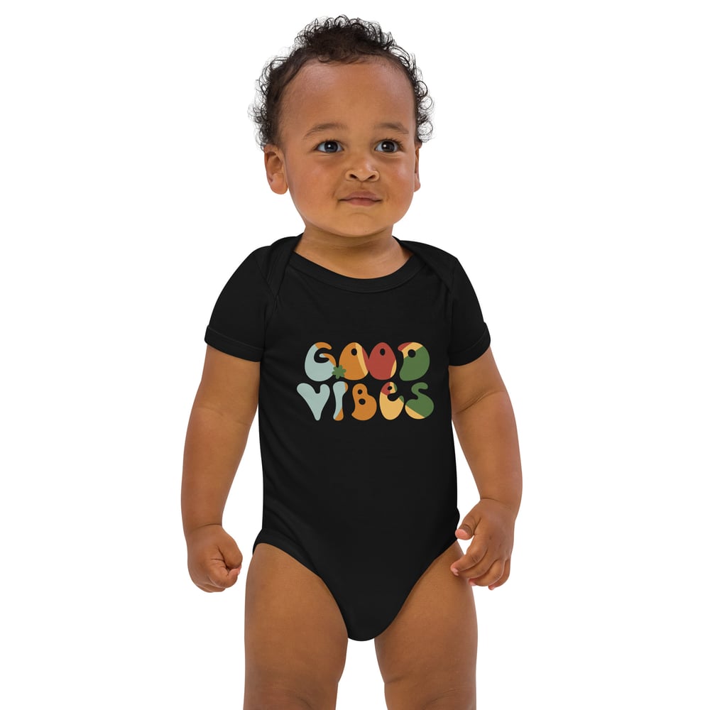 Image of Organic cotton Good Vibes baby bodysuit