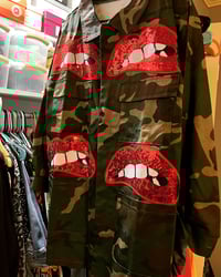 Image 2 of The Camo Blinged Out RED Lips Jacket