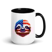 Image 10 of Independence Day Sloth USA Flag Coffee Mug