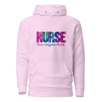 Image 2 of Unisex Hoodie, Nurse Love, Inspire, Heal Uplifting Colorful Hoodie