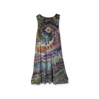 Image 1 of S Jersey Knit Pocket Tank Dress in Earthy Spiral Ice Dye