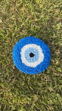 Blue evil eye coaster 