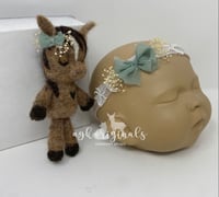 Image 7 of Bow headband, matching lovey pin and bonnet clip 