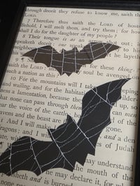 Image 3 of 1800’s biblical BATS with preserved spider web - black framed -5