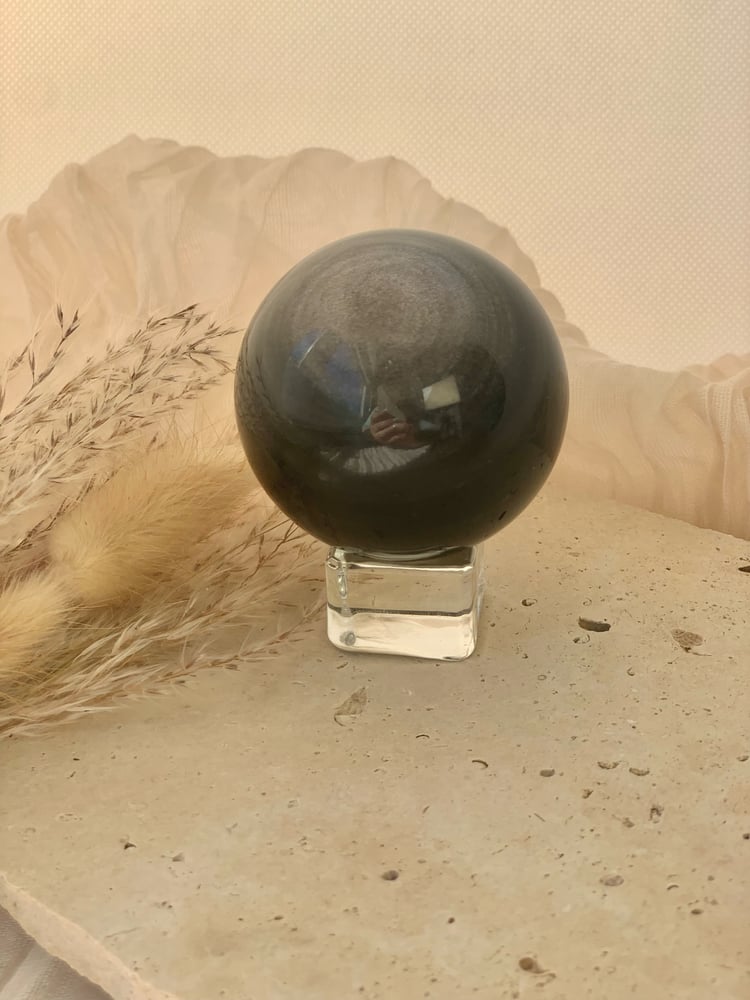 Image of Silver Sheen Obsidian Sphere 