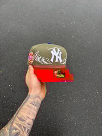 Image 1 of  MULTI TONE BLUE BRIM OLIVE NEW YORK YANKEES CUSTOM FITTED CAPS