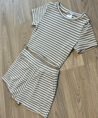 Image 1 of Crochet stripe shorts set - 4 colours 