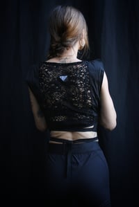 Image 2 of TYRA wrapped Blouse, black lace