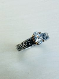 Image 13 of white sapphire ring with paisley band