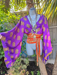 Image 2 of Stevie sari top - purple and orange