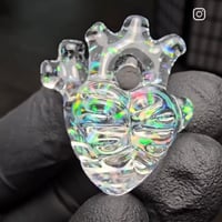 CRUSHED OPAL ANATOMICAL HEART PENDANT 
