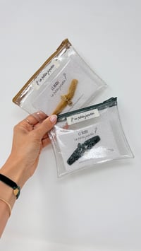 Image 3 of Ensemble Bracelet ADULTE et Pochette transparente pailletée moutarde