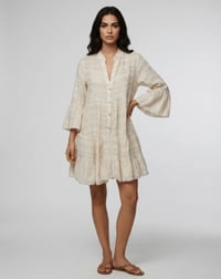 Image 1 of Cotton smock tunic dress - cream 