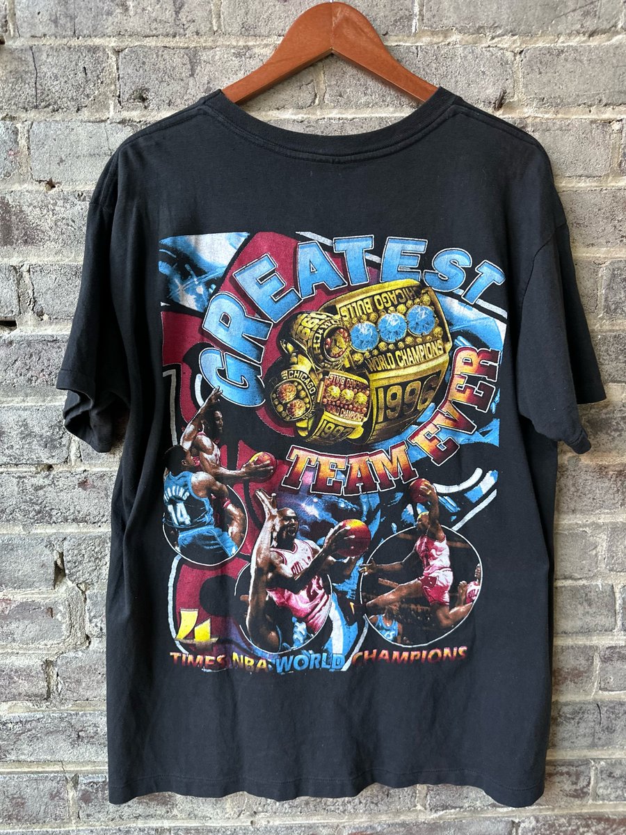 Image of 1996 Vintage Chicago Bulls 4 Times NBA Champions Rap Tee, SIZE: XL