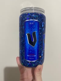 Image 1 of blue v handle snowglobe 