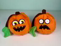 Image 1 of Weighted Minky Jack-o’-Lanterns